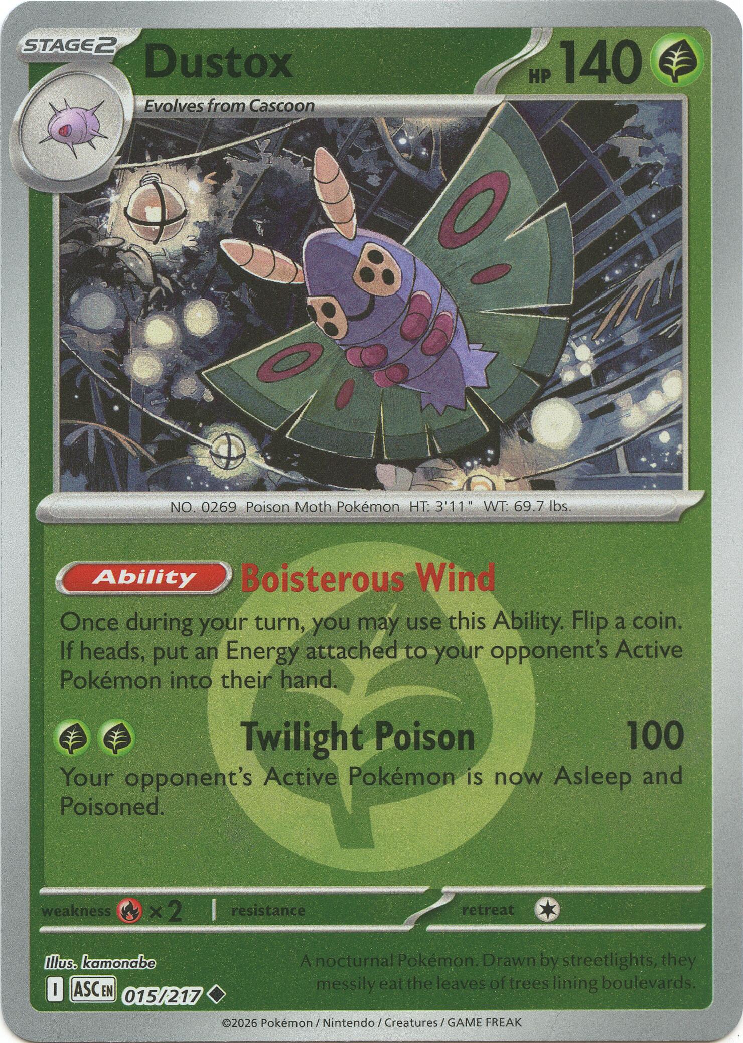 Dustox (015/217) (Energy Symbol Pattern) [Mega Evolution: Ascended Heroes] | Shuffle n Cut Hobbies & Games