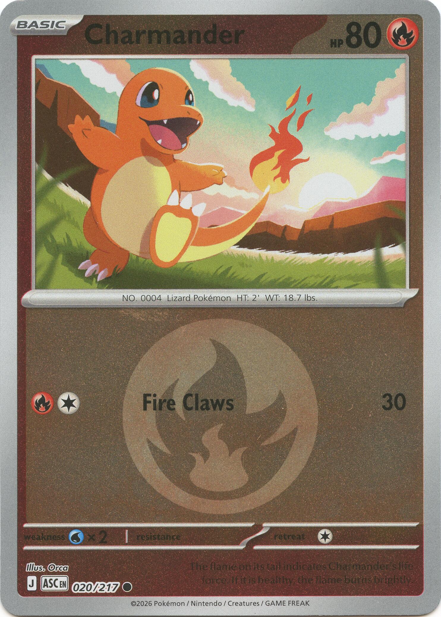 Charmander (020/217) (Energy Symbol Pattern) [Mega Evolution: Ascended Heroes] | Shuffle n Cut Hobbies & Games