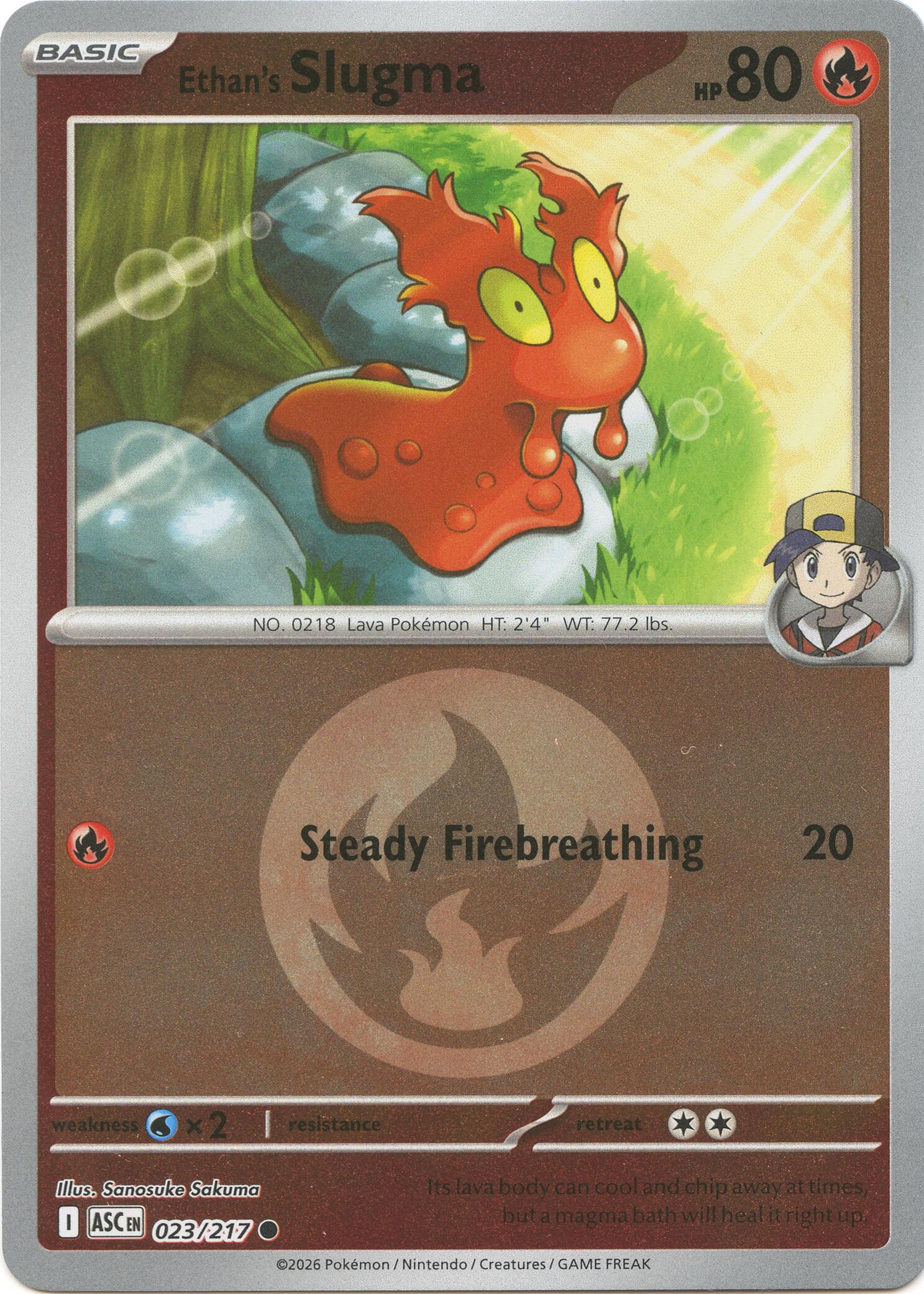 Ethan's Slugma (023/217) (Energy Symbol Pattern) [Mega Evolution: Ascended Heroes] | Shuffle n Cut Hobbies & Games