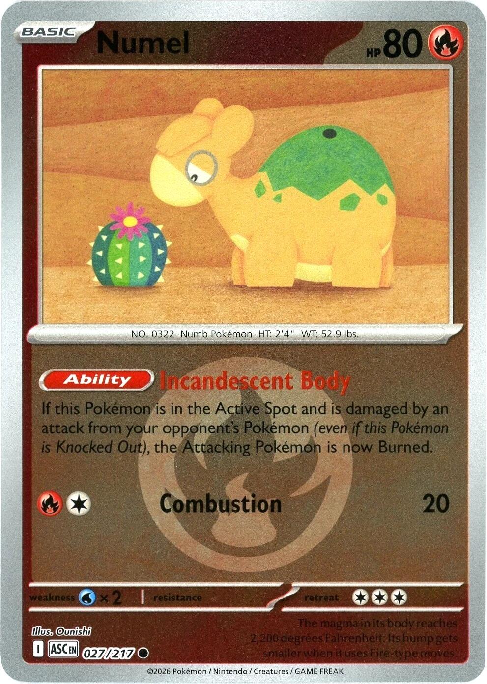 Numel (027/217) (Energy Symbol Pattern) [Mega Evolution: Ascended Heroes] | Shuffle n Cut Hobbies & Games