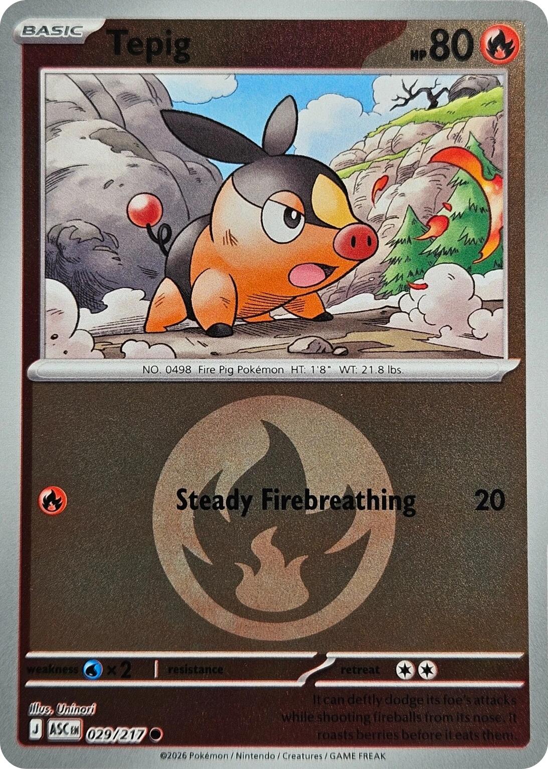 Tepig (029/217) (Energy Symbol Pattern) [Mega Evolution: Ascended Heroes] | Shuffle n Cut Hobbies & Games