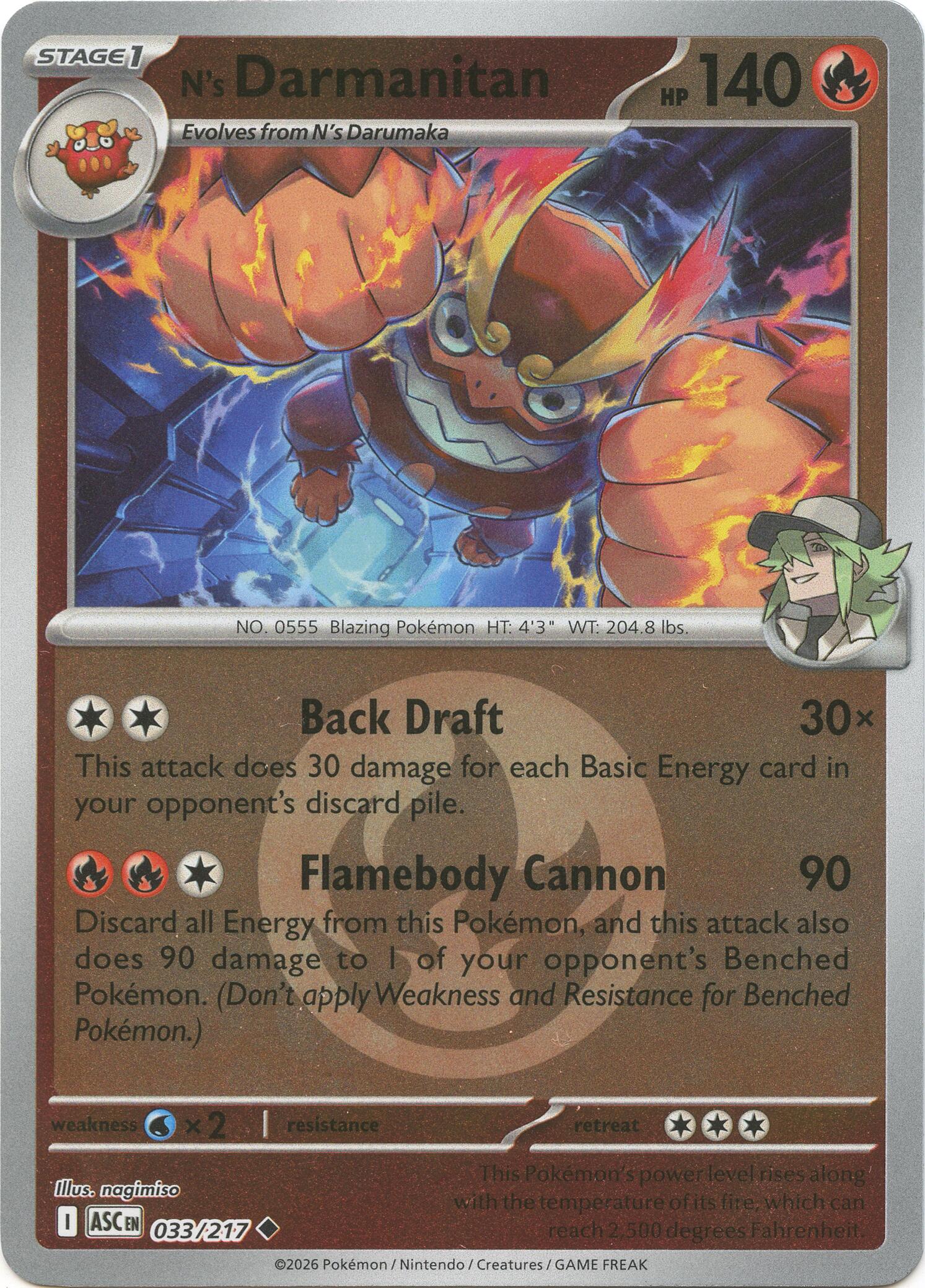 N's Darmanitan (033/217) (Energy Symbol Pattern) [Mega Evolution: Ascended Heroes] | Shuffle n Cut Hobbies & Games