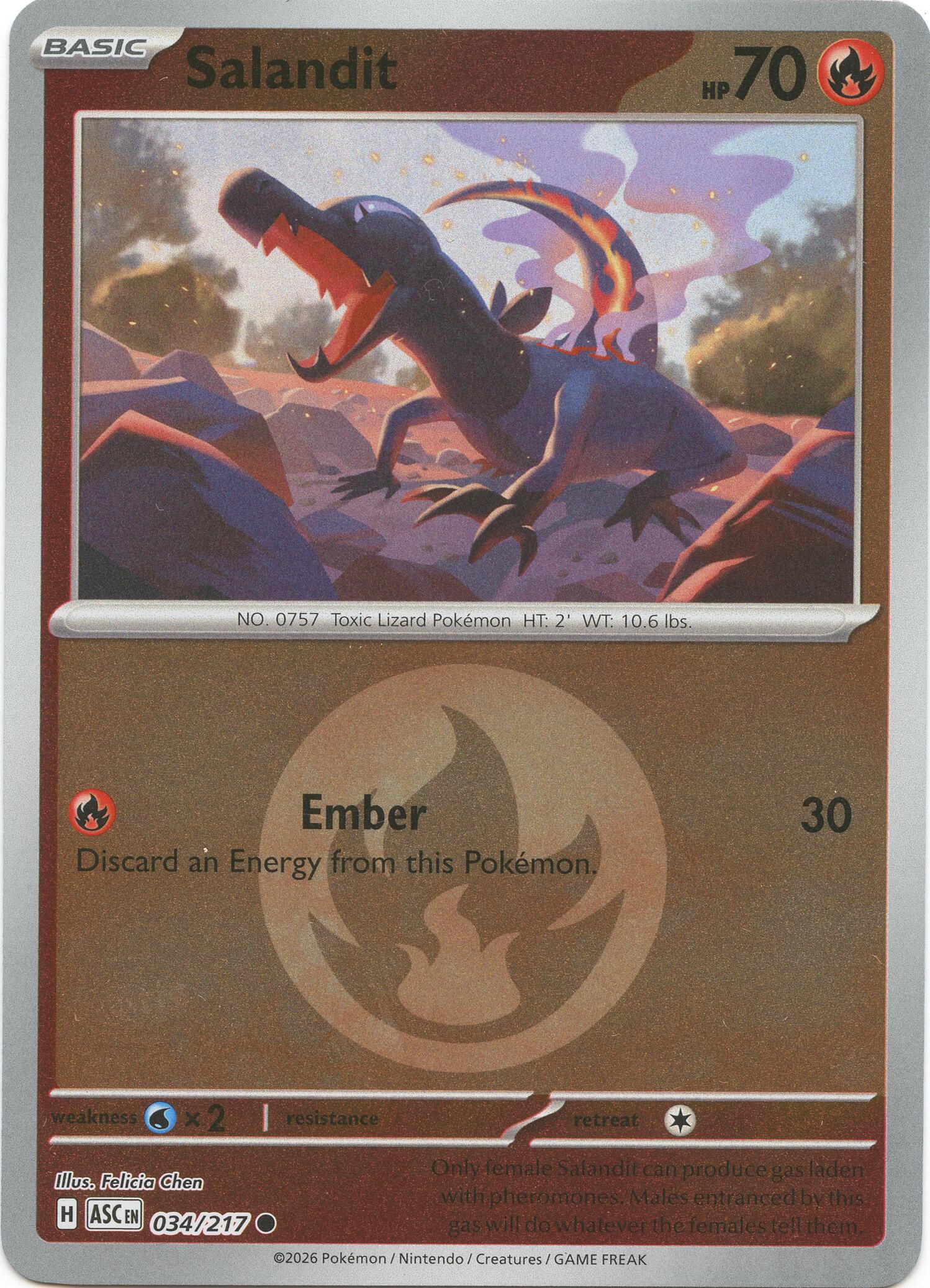 Salandit (034/217) (Energy Symbol Pattern) [Mega Evolution: Ascended Heroes] | Shuffle n Cut Hobbies & Games