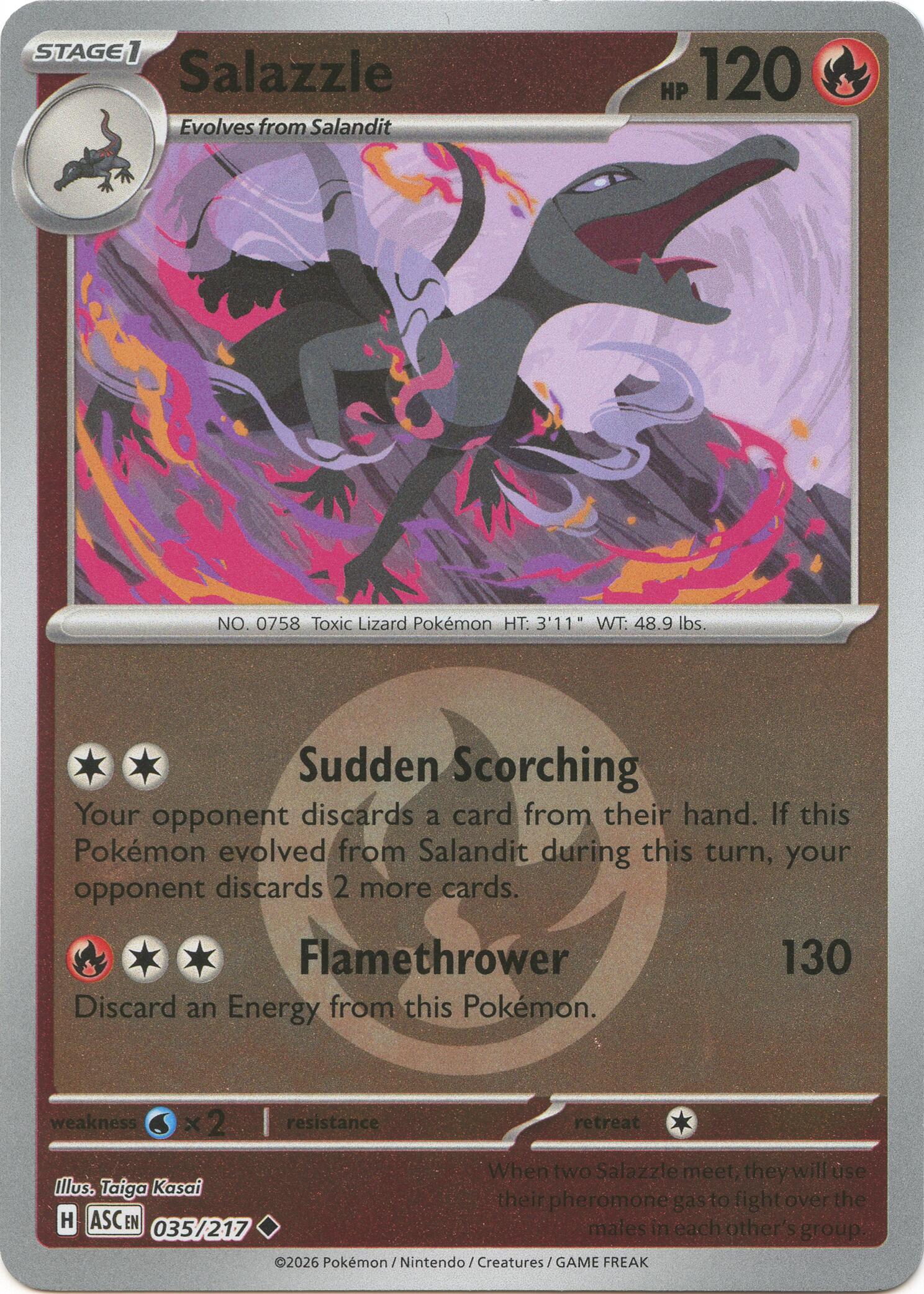 Salazzle (035/217) (Energy Symbol Pattern) [Mega Evolution: Ascended Heroes] | Shuffle n Cut Hobbies & Games