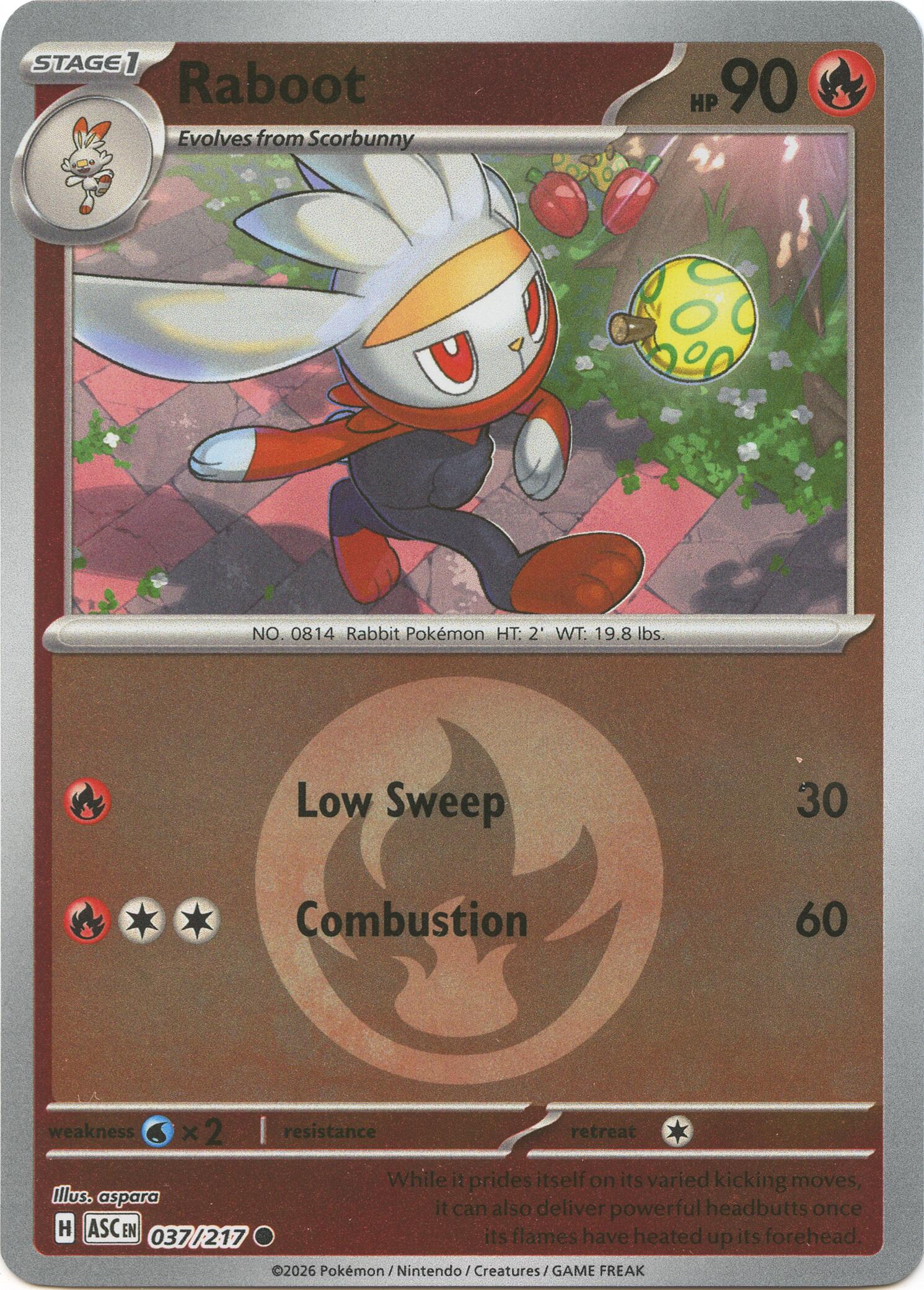 Raboot (037/217) (Energy Symbol Pattern) [Mega Evolution: Ascended Heroes] | Shuffle n Cut Hobbies & Games