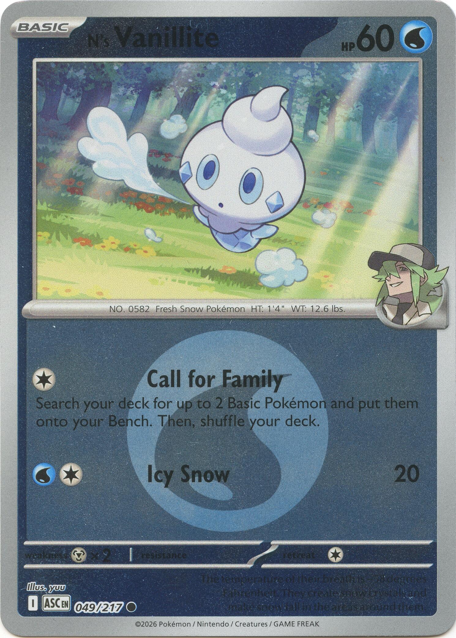 N's Vanillite (049/217) (Energy Symbol Pattern) [Mega Evolution: Ascended Heroes] | Shuffle n Cut Hobbies & Games