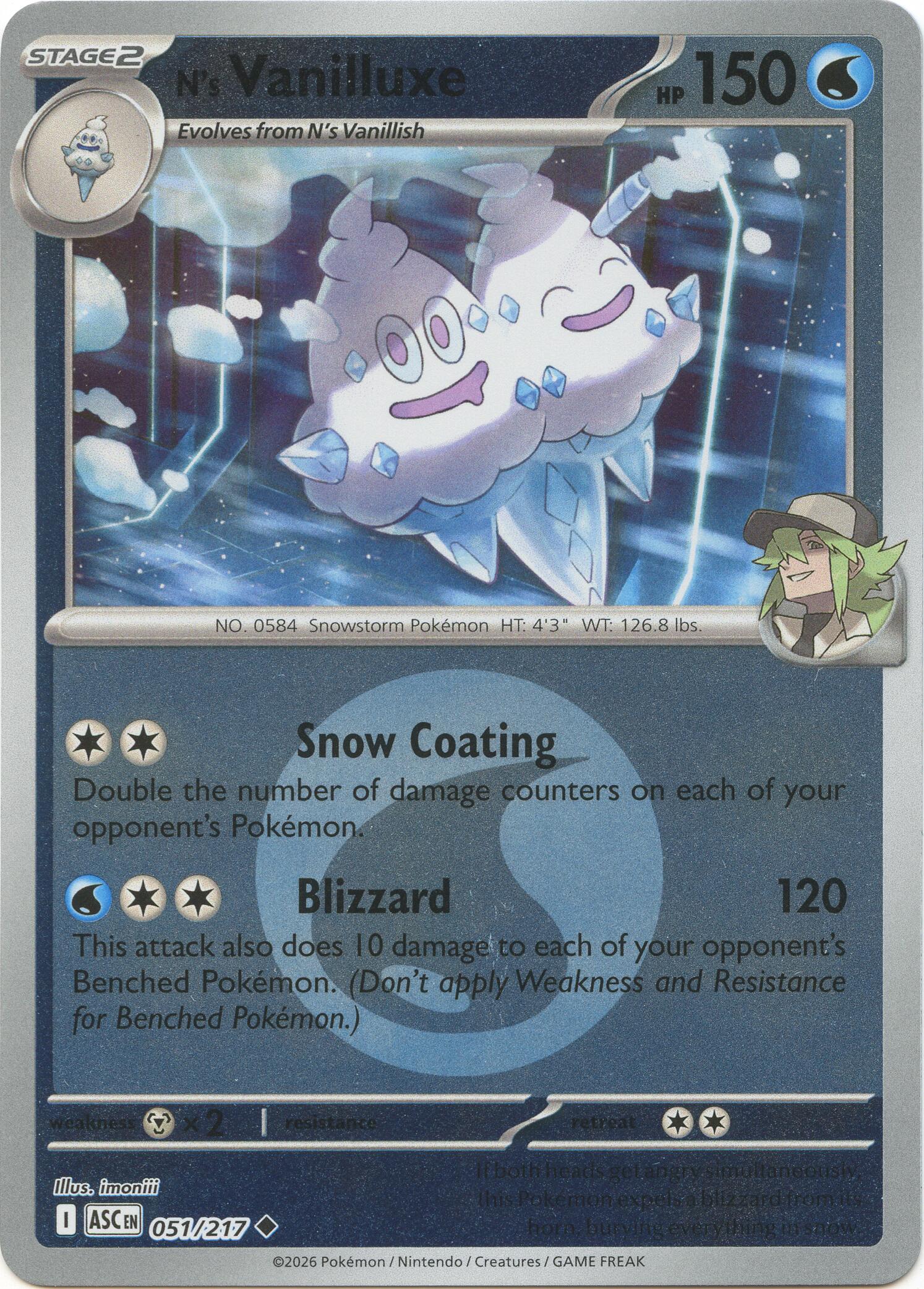 N's Vanilluxe (051/217) (Energy Symbol Pattern) [Mega Evolution: Ascended Heroes] | Shuffle n Cut Hobbies & Games