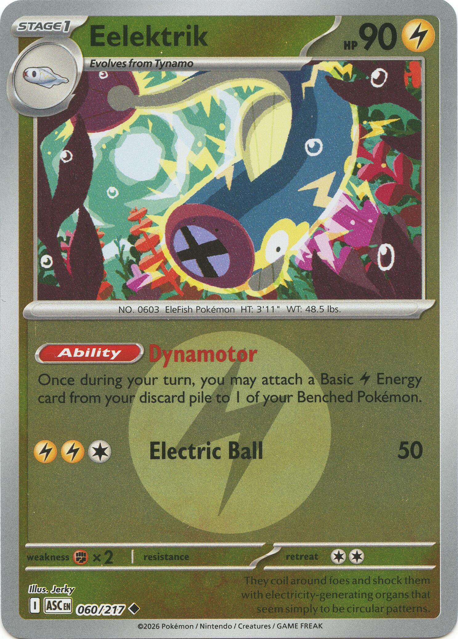 Eelektrik (060/217) (Energy Symbol Pattern) [Mega Evolution: Ascended Heroes] | Shuffle n Cut Hobbies & Games