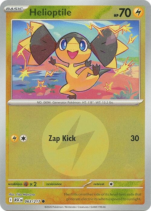 Helioptile (063/217) (Energy Symbol Pattern) [Mega Evolution: Ascended Heroes] | Shuffle n Cut Hobbies & Games