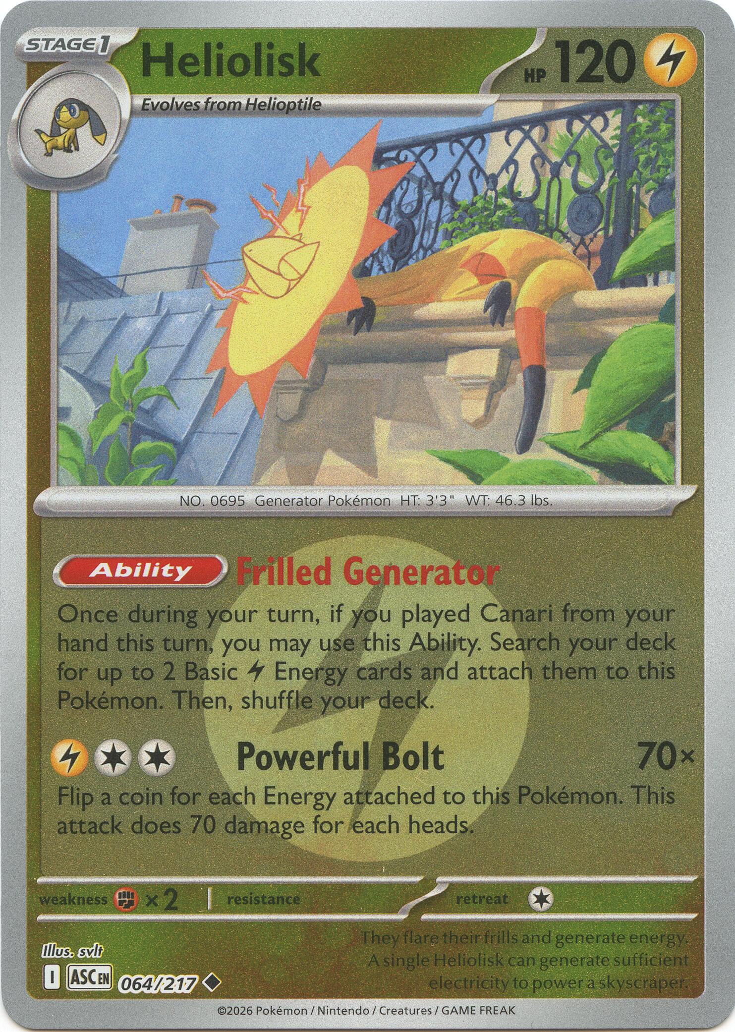 Heliolisk (064/217) (Energy Symbol Pattern) [Mega Evolution: Ascended Heroes] | Shuffle n Cut Hobbies & Games