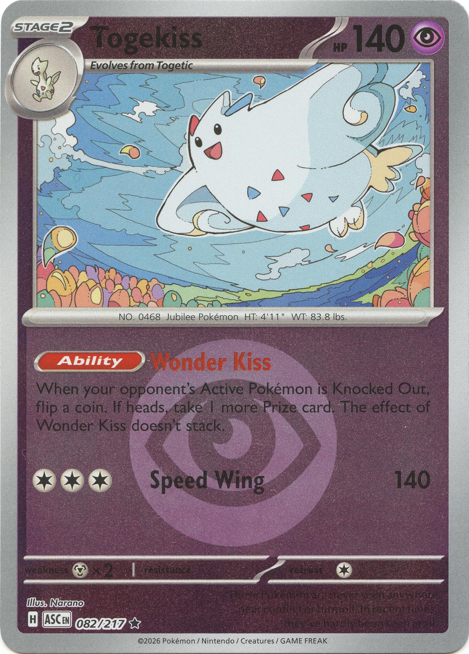 Togekiss (082/217) (Energy Symbol Pattern) [Mega Evolution: Ascended Heroes] | Shuffle n Cut Hobbies & Games
