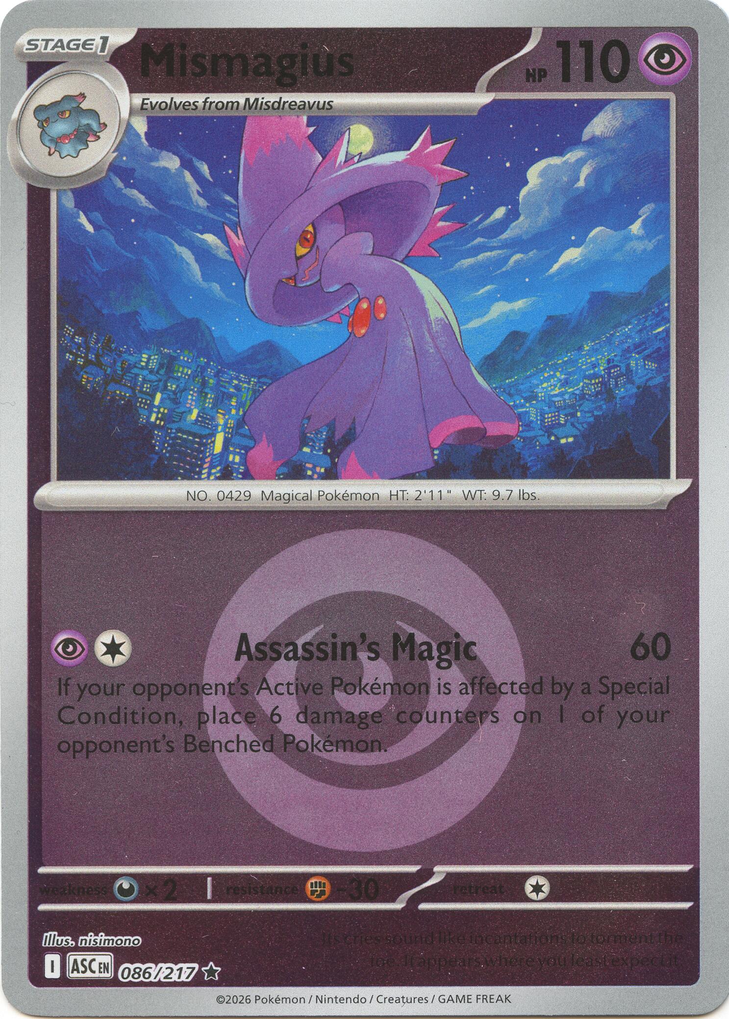 Mismagius (086/217) (Energy Symbol Pattern) [Mega Evolution: Ascended Heroes] | Shuffle n Cut Hobbies & Games