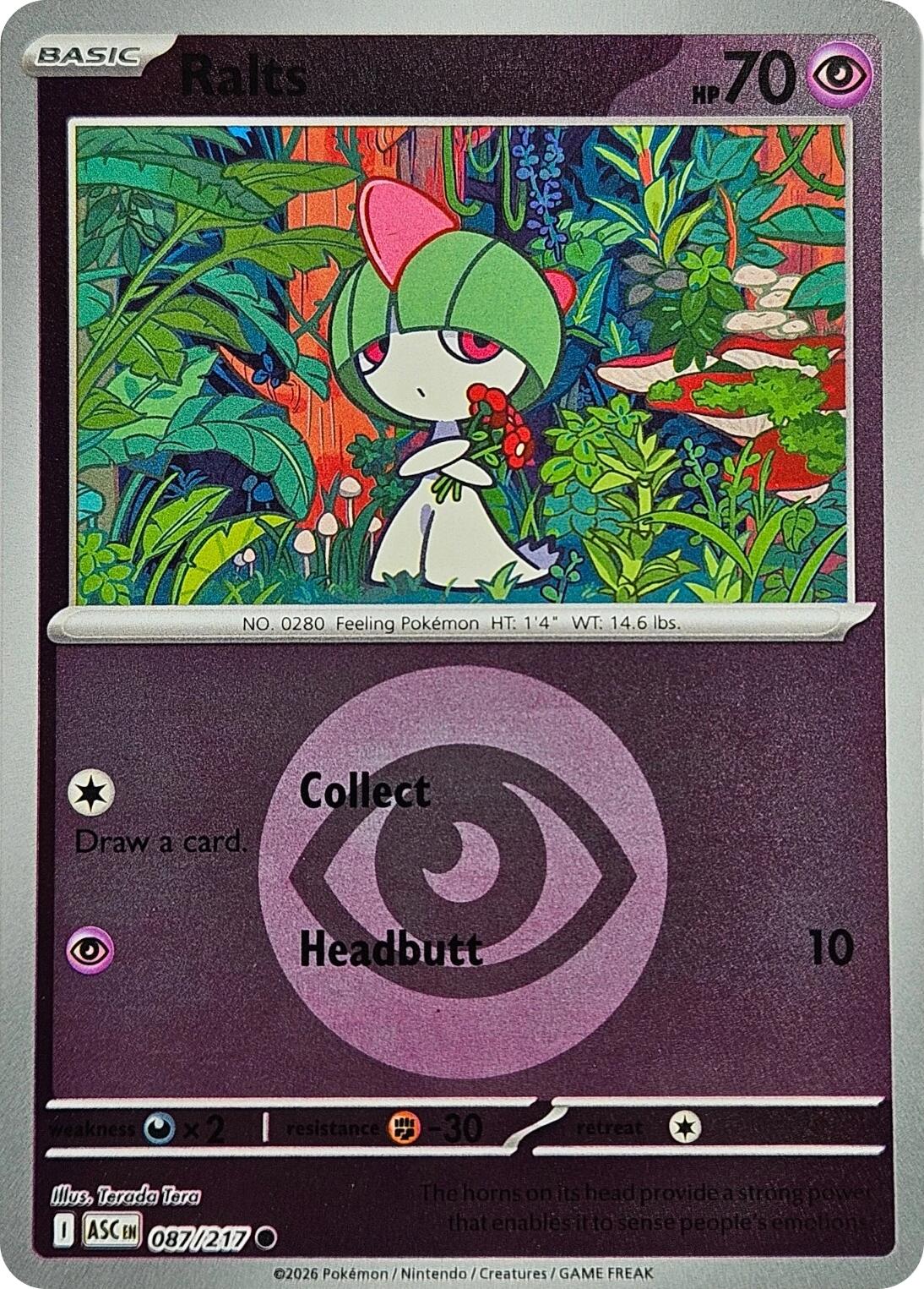 Ralts (087/217) (Energy Symbol Pattern) [Mega Evolution: Ascended Heroes] | Shuffle n Cut Hobbies & Games