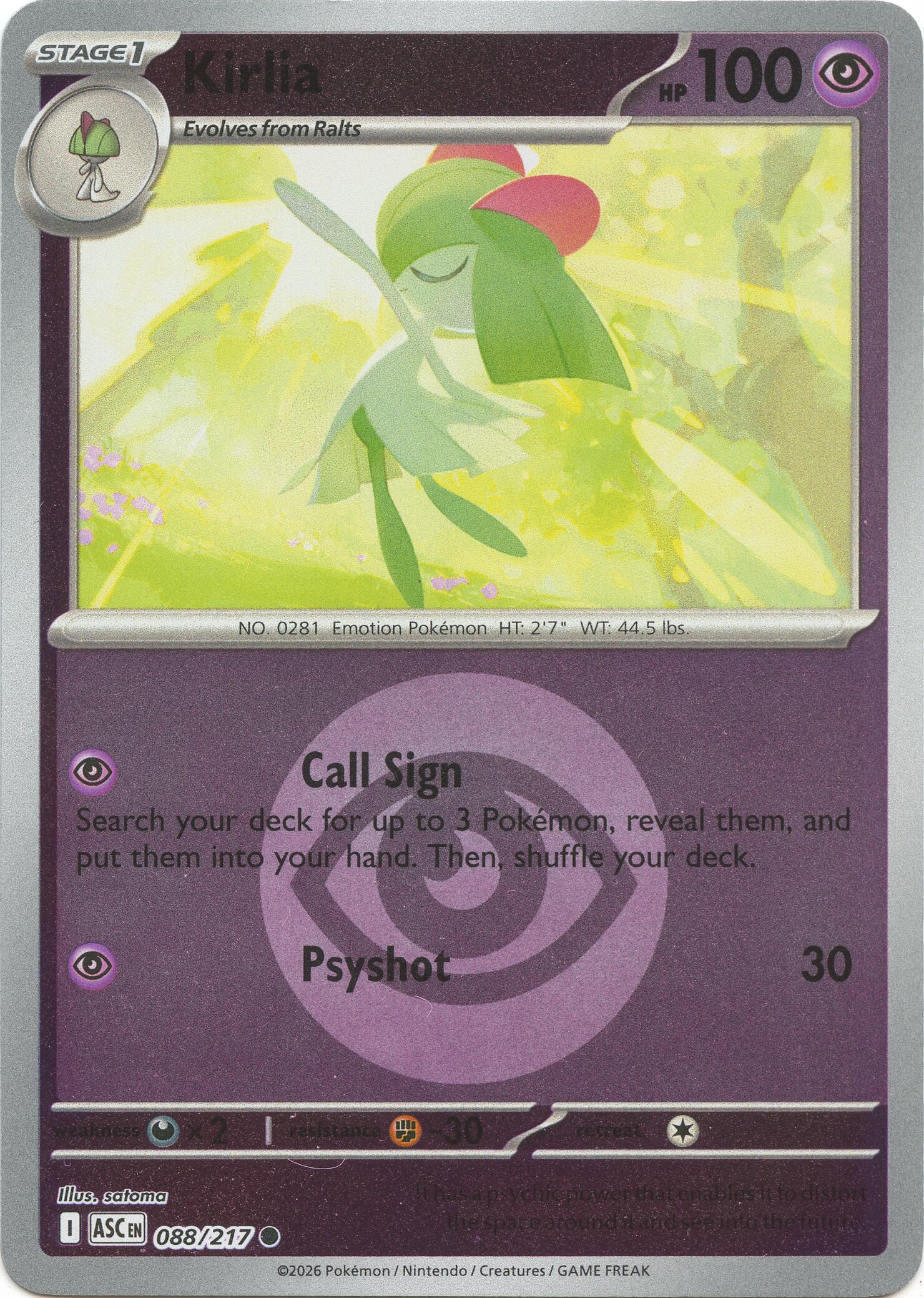 Kirlia (088/217) (Energy Symbol Pattern) [Mega Evolution: Ascended Heroes] | Shuffle n Cut Hobbies & Games