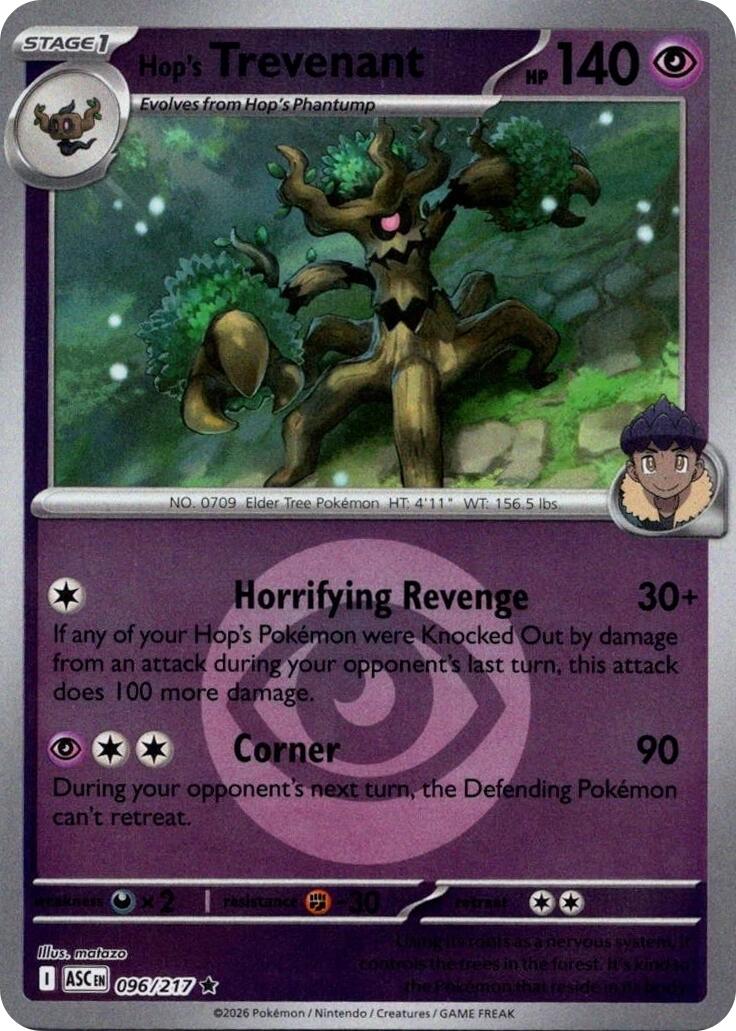 Hop's Trevenant (096/217) (Energy Symbol Pattern) [Mega Evolution: Ascended Heroes] | Shuffle n Cut Hobbies & Games