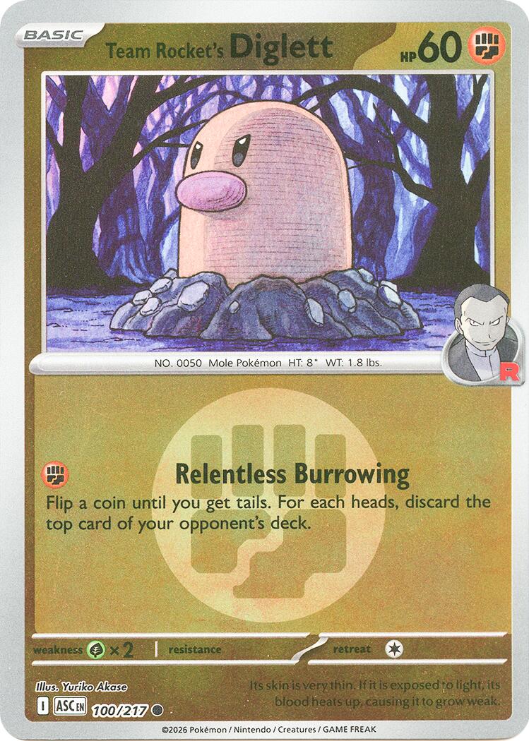 Team Rocket's Diglett (100/217) (Energy Symbol Pattern) [Mega Evolution: Ascended Heroes] | Shuffle n Cut Hobbies & Games