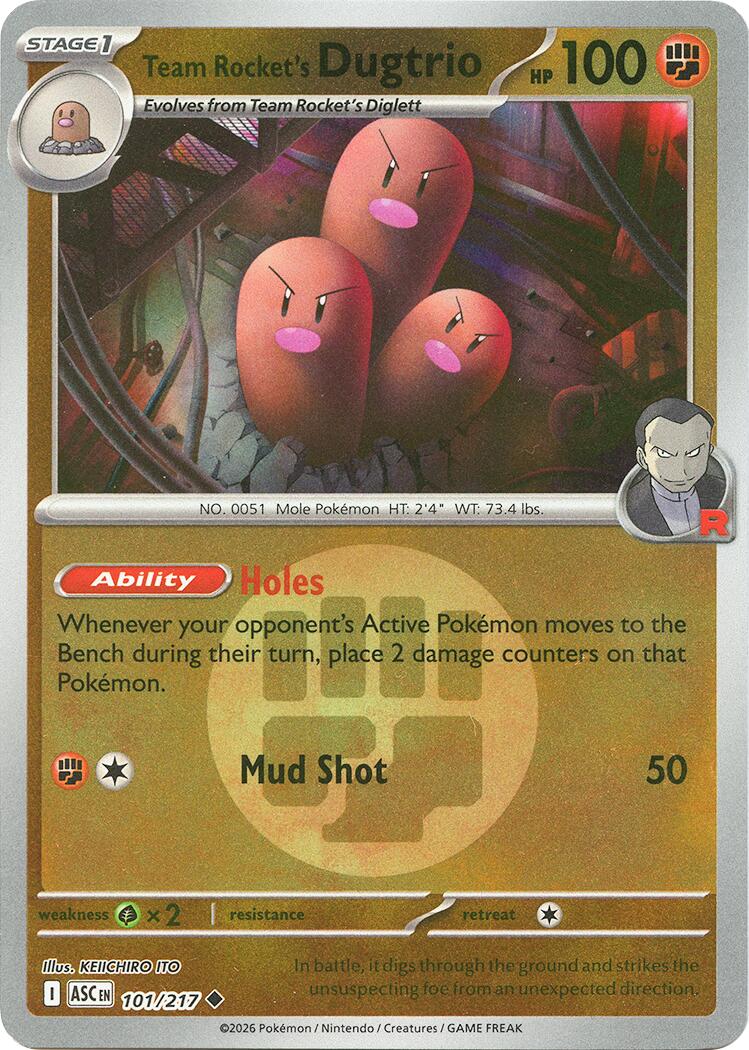 Team Rocket's Dugtrio (101/217) (Energy Symbol Pattern) [Mega Evolution: Ascended Heroes] | Shuffle n Cut Hobbies & Games