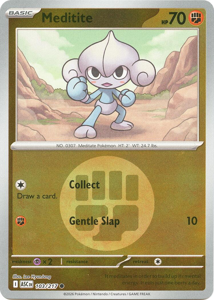 Meditite (103/217) (Energy Symbol Pattern) [Mega Evolution: Ascended Heroes] | Shuffle n Cut Hobbies & Games