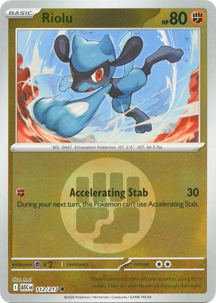 Riolu (112/217) (Energy Symbol Pattern) [Mega Evolution: Ascended Heroes] | Shuffle n Cut Hobbies & Games