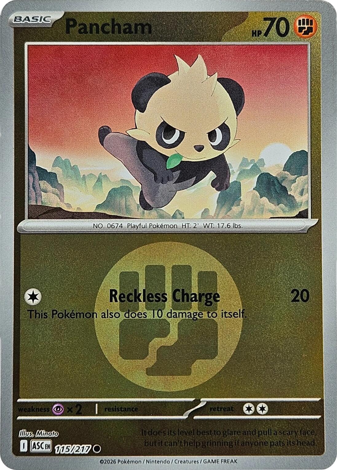 Pancham (115/217) (Energy Symbol Pattern) [Mega Evolution: Ascended Heroes] | Shuffle n Cut Hobbies & Games