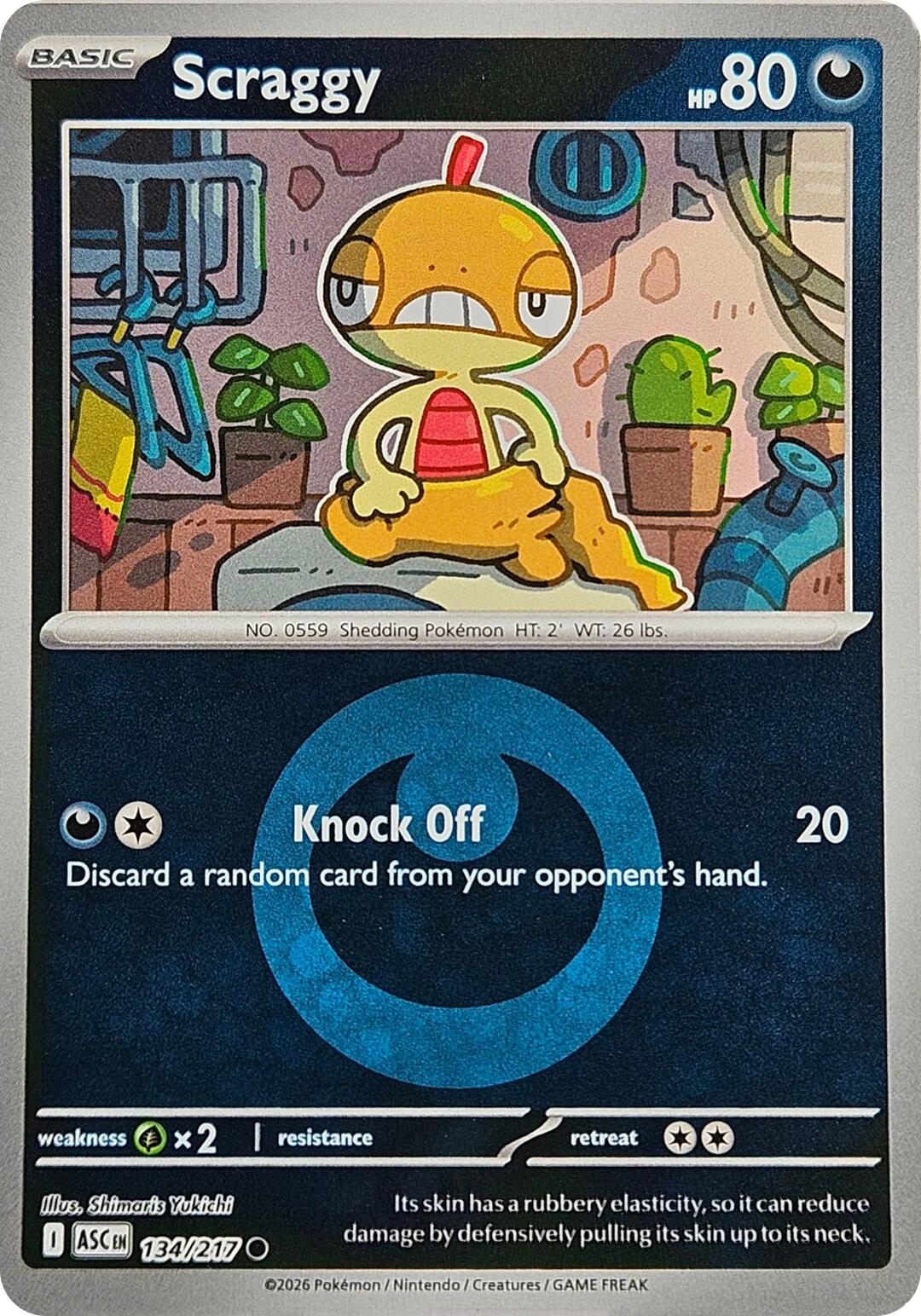 Scraggy (134/217) (Energy Symbol Pattern) [Mega Evolution: Ascended Heroes] | Shuffle n Cut Hobbies & Games