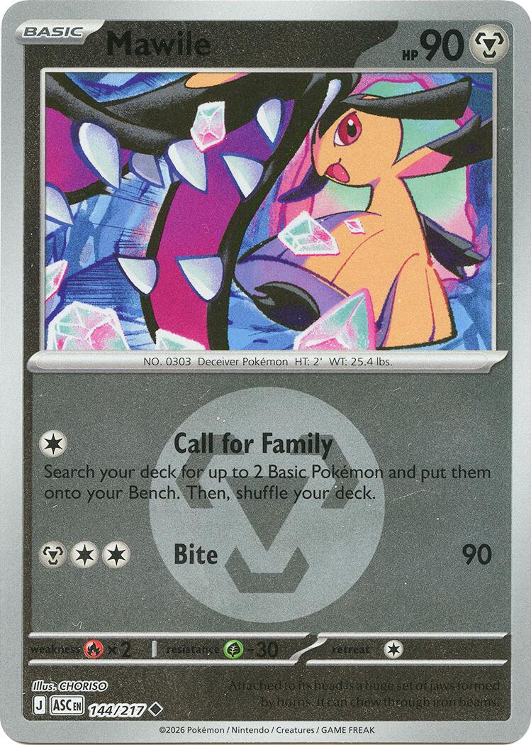 Mawile (144/217) (Energy Symbol Pattern) [Mega Evolution: Ascended Heroes] | Shuffle n Cut Hobbies & Games