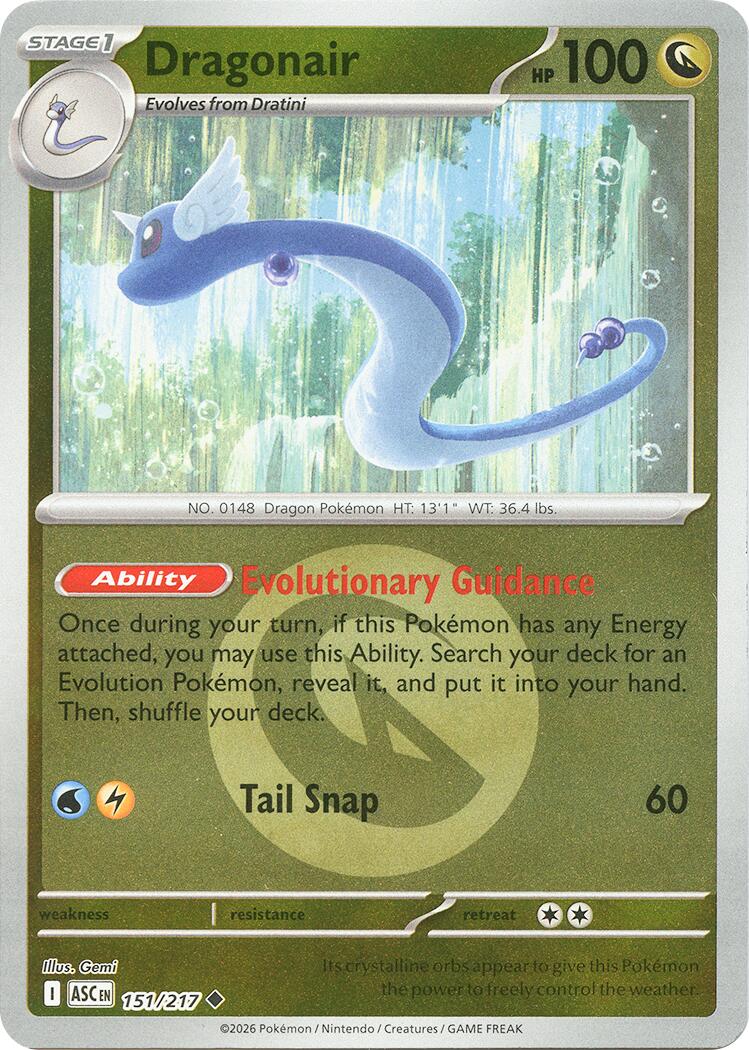 Dragonair (151/217) (Energy Symbol Pattern) [Mega Evolution: Ascended Heroes] | Shuffle n Cut Hobbies & Games