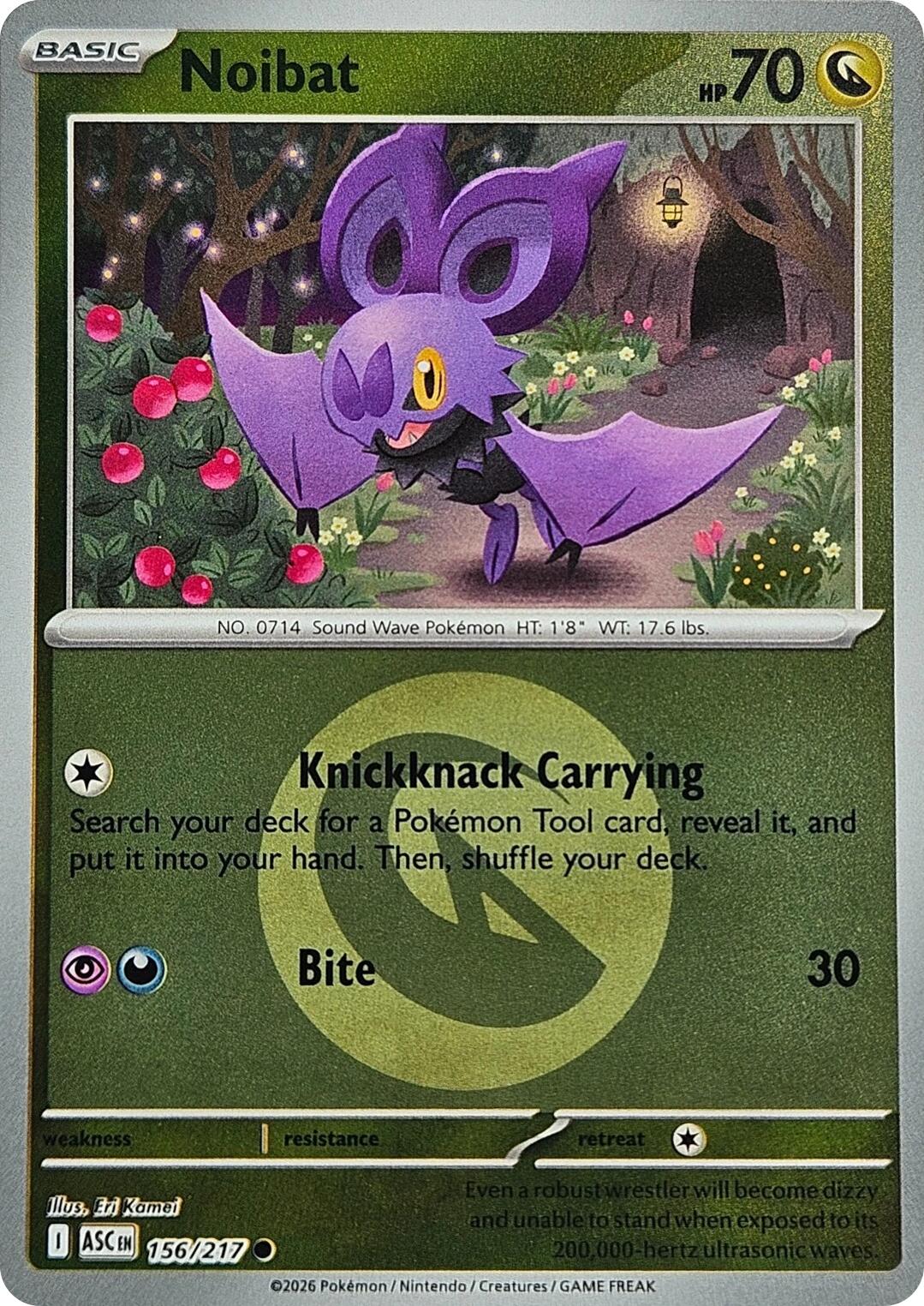 Noibat (156/217) (Energy Symbol Pattern) [Mega Evolution: Ascended Heroes] | Shuffle n Cut Hobbies & Games