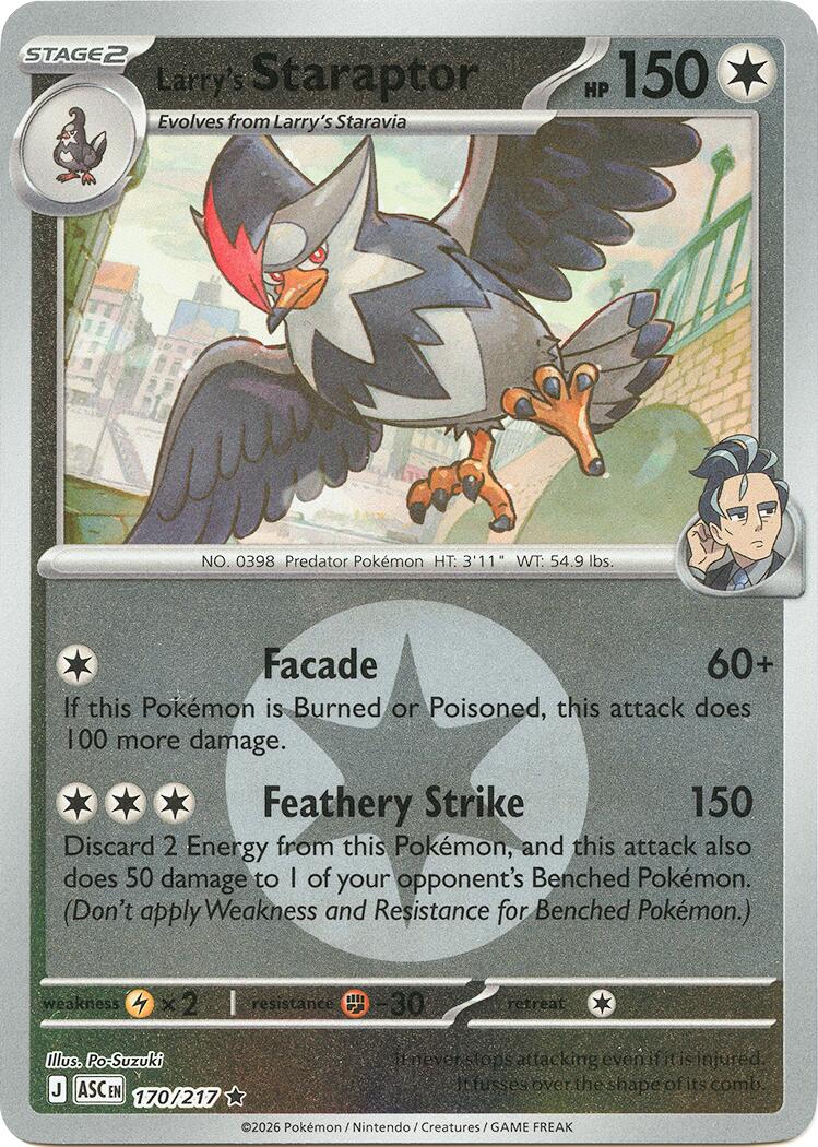 Larry's Staraptor (170/217) (Energy Symbol Pattern) [Mega Evolution: Ascended Heroes] | Shuffle n Cut Hobbies & Games