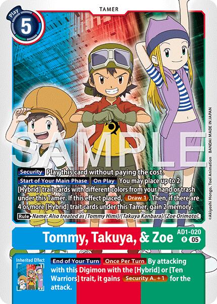 Tommy, Takuya, & Zoe [AD1-020] [Advanced Booster Digimon Generation] | Shuffle n Cut Hobbies & Games