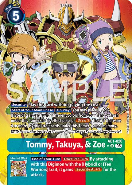 Tommy, Takuya, & Zoe [AD1-020] (Alternate Art) [Advanced Booster Digimon Generation] | Shuffle n Cut Hobbies & Games