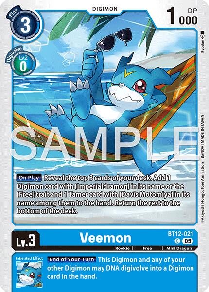 Veemon [BT12-021] [Advanced Booster Digimon Generation] | Shuffle n Cut Hobbies & Games