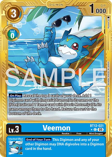 Veemon [BT12-021] (Alternate Art) [Advanced Booster Digimon Generation] | Shuffle n Cut Hobbies & Games