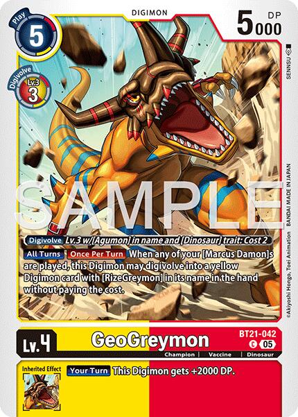 GeoGreymon [BT21-042] [Advanced Booster Digimon Generation] | Shuffle n Cut Hobbies & Games