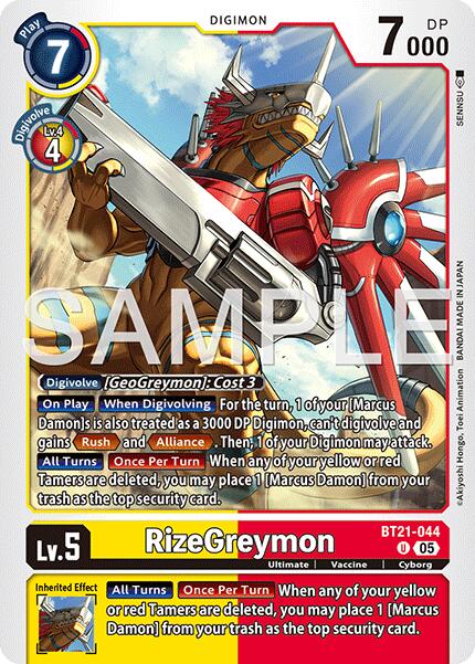 RizeGreymon [BT21-044] [Advanced Booster Digimon Generation] | Shuffle n Cut Hobbies & Games