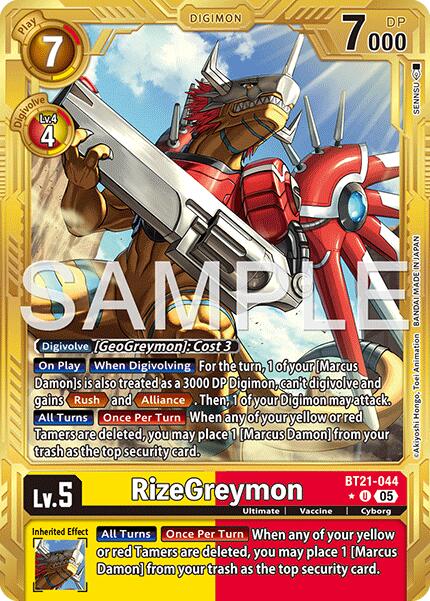 RizeGreymon [BT21-044] (Alternate Art) [Advanced Booster Digimon Generation] | Shuffle n Cut Hobbies & Games