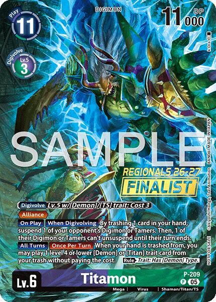 Titamon [P-209] (Regionals 26-27 Season 1 Finalist) [Promotional Cards] | Shuffle n Cut Hobbies & Games