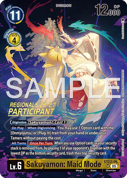 Sakuyamon: Maid Mode [ST22-06] (Regionals 26-27 Season 1 Participant) [Starter Deck: Amethyst Mandala Advanced Deck Set] | Shuffle n Cut Hobbies & Games