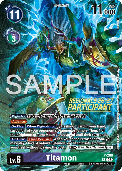 Titamon [P-209] (Regionals 26-27 Season 1 Participant) [Promotional Cards] | Shuffle n Cut Hobbies & Games