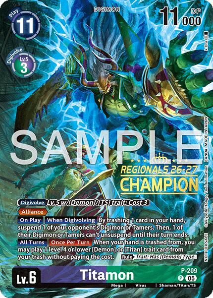 Titamon [P-209] (Regionals 26-27 Season 1 Champion) [Promotional Cards] | Shuffle n Cut Hobbies & Games