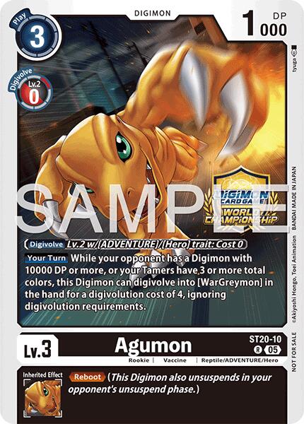 Agumon [ST20-10] (World Championship 26–27 Regionals Season 1) [Starter Deck: Protector of Light] | Shuffle n Cut Hobbies & Games