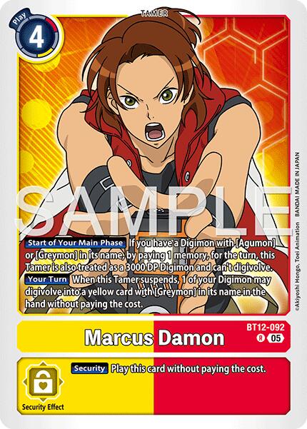 Marcus Damon [BT12-092] [Advanced Booster Digimon Generation] | Shuffle n Cut Hobbies & Games