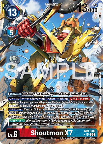 Shoutmon X7 [AD1-006] (Alternate Art) [Advanced Booster Digimon Generation] | Shuffle n Cut Hobbies & Games