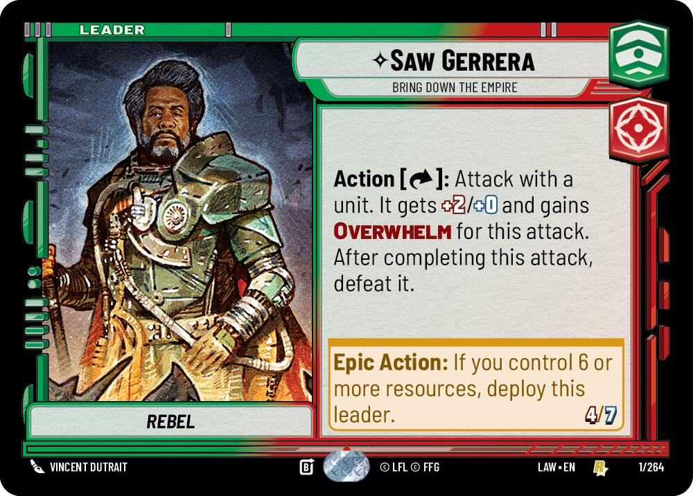 Saw Gerrera - Bring Down the Empire (1/264) (1/264) [A Lawless Time] | Shuffle n Cut Hobbies & Games