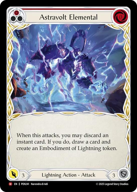 Astravolt Elemental (Red) [PEN241] (Compendium of Rathe)  Rainbow Foil | Shuffle n Cut Hobbies & Games