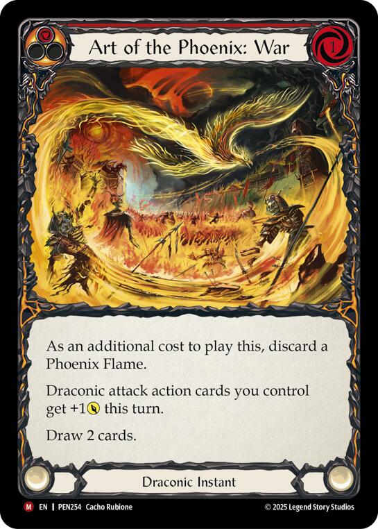 Art Of The Phoenix War (Red) [PEN254] (Compendium of Rathe)  Rainbow Foil | Shuffle n Cut Hobbies & Games