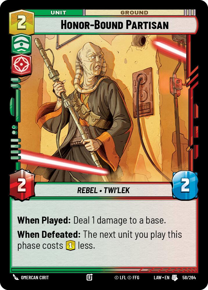 Honor-Bound Partisan (58/264) (58/264) [A Lawless Time] | Shuffle n Cut Hobbies & Games