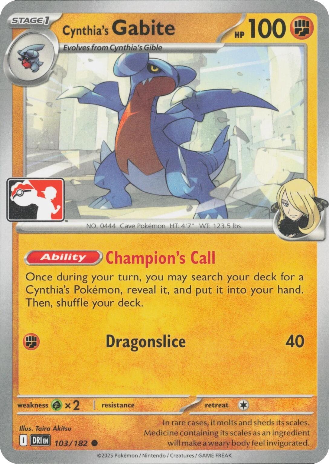 Cynthia's Gabite (103/182) [Prize Pack Series Eight] | Shuffle n Cut Hobbies & Games