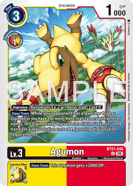 Agumon [BT21-040] [Advanced Booster Digimon Generation] | Shuffle n Cut Hobbies & Games