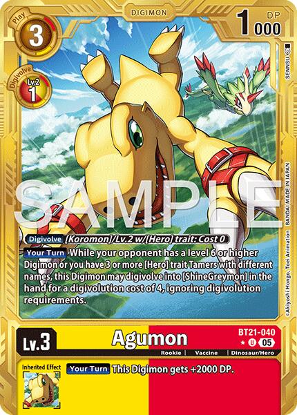 Agumon [BT21-040] (Alternate Art) [Advanced Booster Digimon Generation] | Shuffle n Cut Hobbies & Games